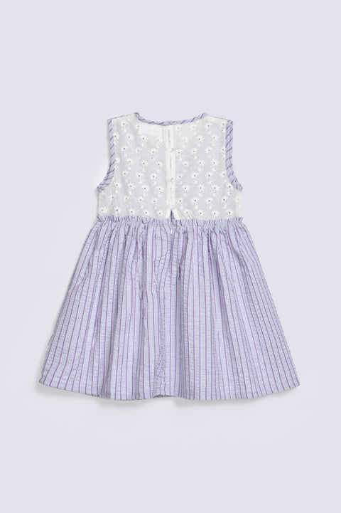 GIRLS STRIPED SLEEVELESS DRESS