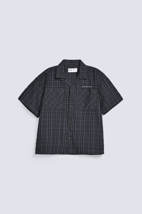 BOYS CHECKERED RESORT COLLAR SHIRT