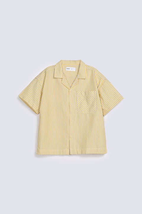 BOYS STRIPED RESORT COLLAR SHIRT