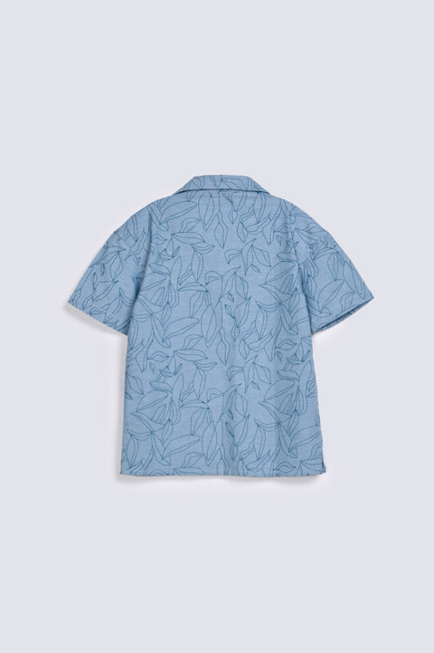 BOYS PRINTED RESORT COLLAR SHIRT