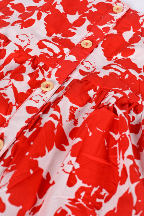 GIRLS PRINTED STRAP DRESS