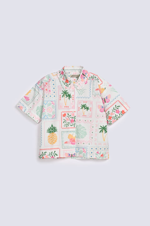 GIRLS LACE PRINTED TOP