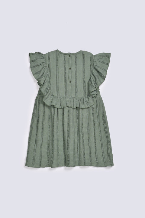 GIRLS FLOWY TEXTURED FABRIC DRESS