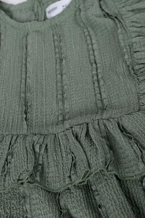 GIRLS FLOWY TEXTURED FABRIC DRESS