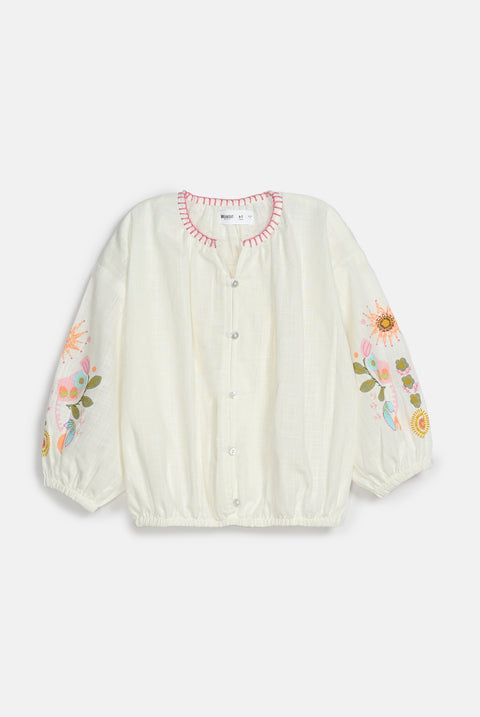 GIRLS EMBELLISHED BUTTON DOWN TOP