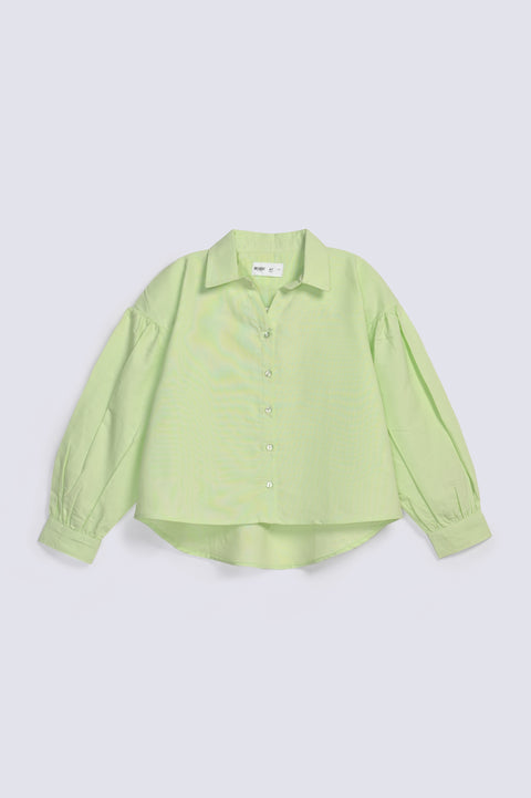 GIRLS BOXY BUTTON DOWN SHIRT