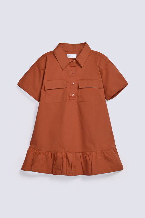 GIRLS POCKET DETAIL DRESS