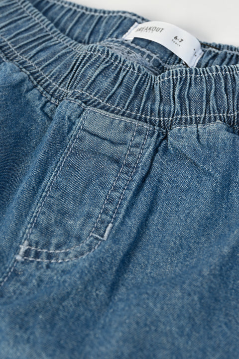 GIRLS LOOSE DENIM CAPRI