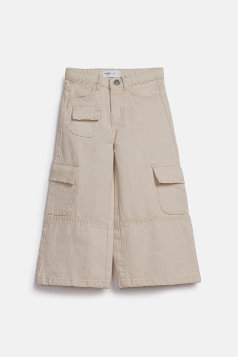 GIRLS WIDE LEG CARGO DENIM