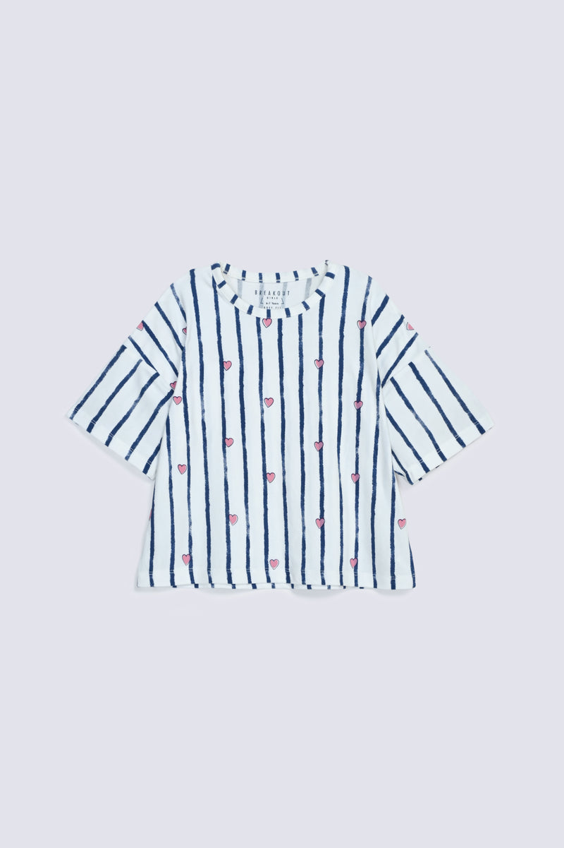 GIRLS BOXY STRIPED T-SHIRT