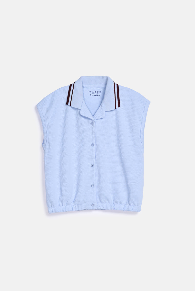 GIRLS SPECIAL KNIT BUTTON DOWN POLO