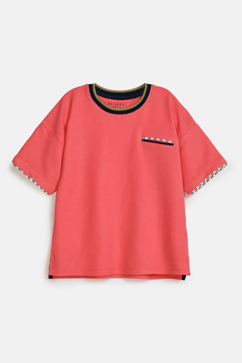 BOYS CONTRAST TRIM PIQUE TEE