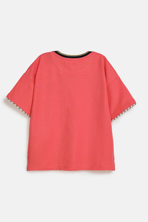 BOYS CONTRAST TRIM PIQUE TEE