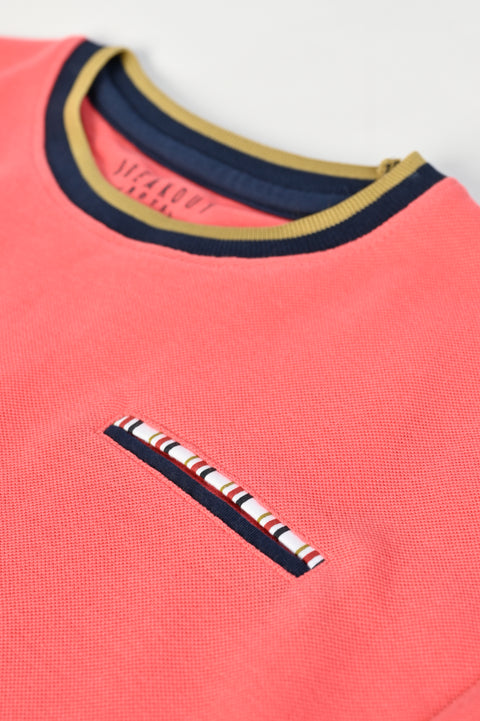 BOYS CONTRAST TRIM PIQUE TEE