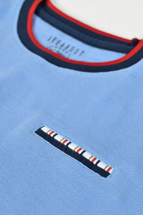 BOYS CONTRAST TRIM PIQUE TEE