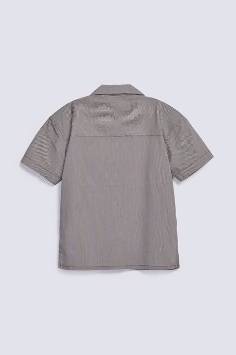 BOYS STRIPED RESORT COLLAR SHIRT