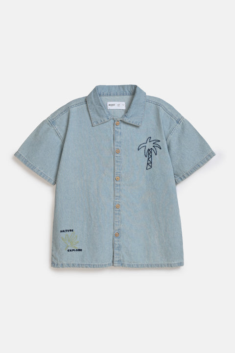 BOYS EMBROIDERED DENIM SHIRTS
