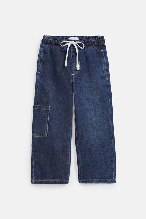 BOYS LOOSE PATCH POCKET DENIM