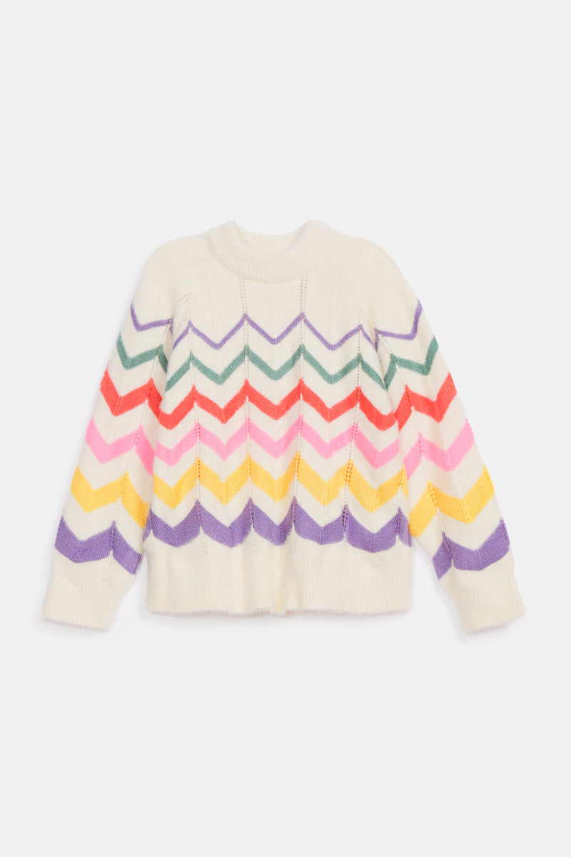 GIRLS CHEVRON JACQUARD SWEATERS