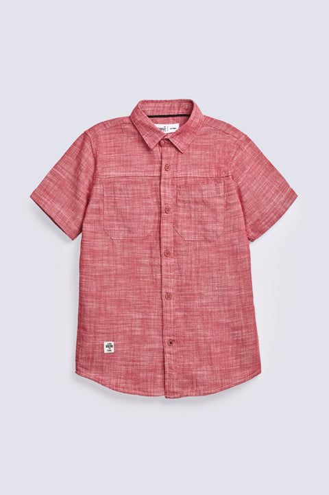 BOYS DOUBLE PATCH POCKET SHIRT