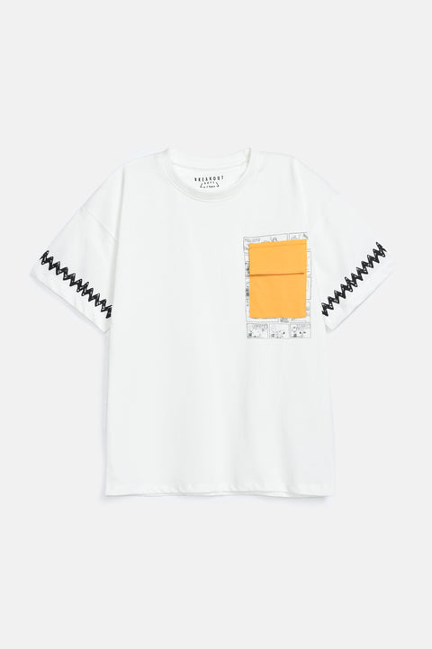 BOYS POCKET DETAIL PRINTED TEE